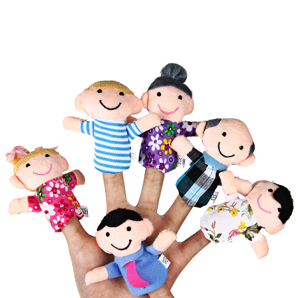 Mini Plush Baby Toy Finger Family Puppets Set Boys Girls 6pcs