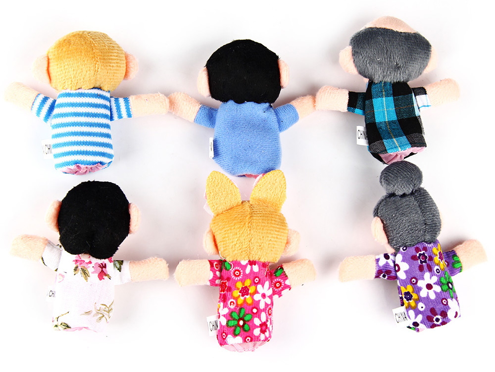 Mini Plush Baby Toy Finger Family Puppets Set Boys Girls 6pcs