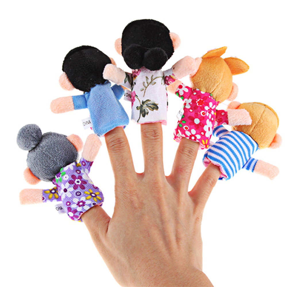 Mini Plush Baby Toy Finger Family Puppets Set Boys Girls 6pcs