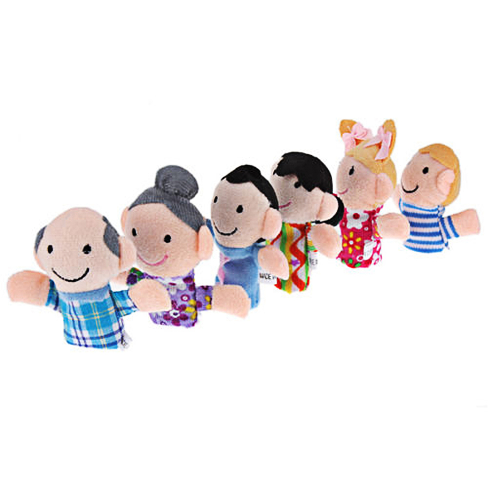 Mini Plush Baby Toy Finger Family Puppets Set Boys Girls 6pcs