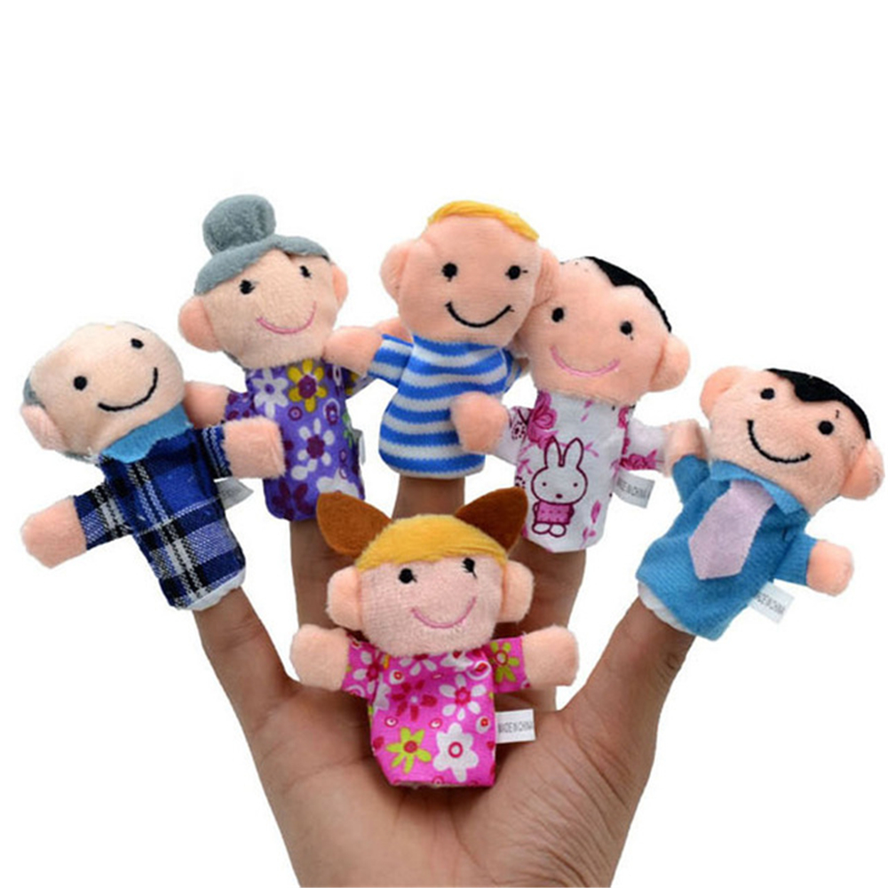 Mini Plush Baby Toy Finger Family Puppets Set Boys Girls 6pcs