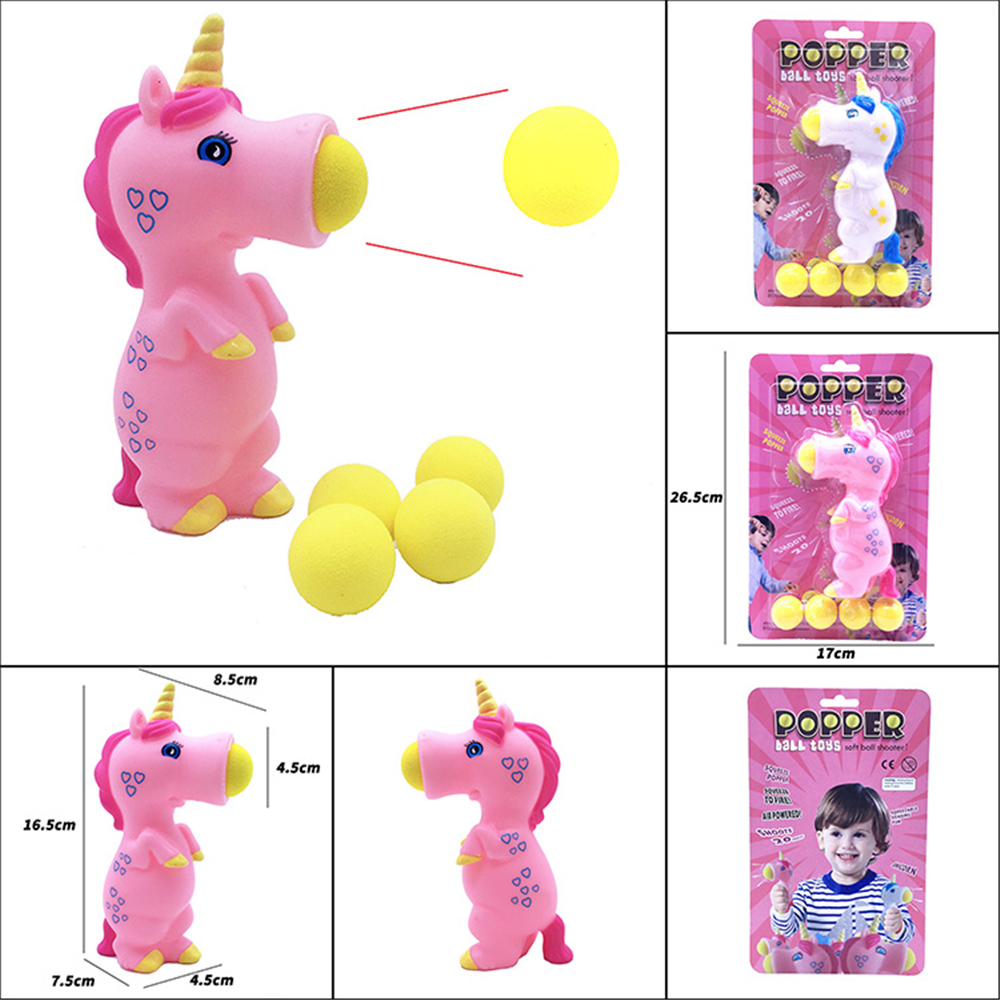 Unicorn Squeeze Popper Air Powered Soft Foam Shooter Toy Unicorn Squeeze Popper Air Powered Soft Foam Shooter Toy