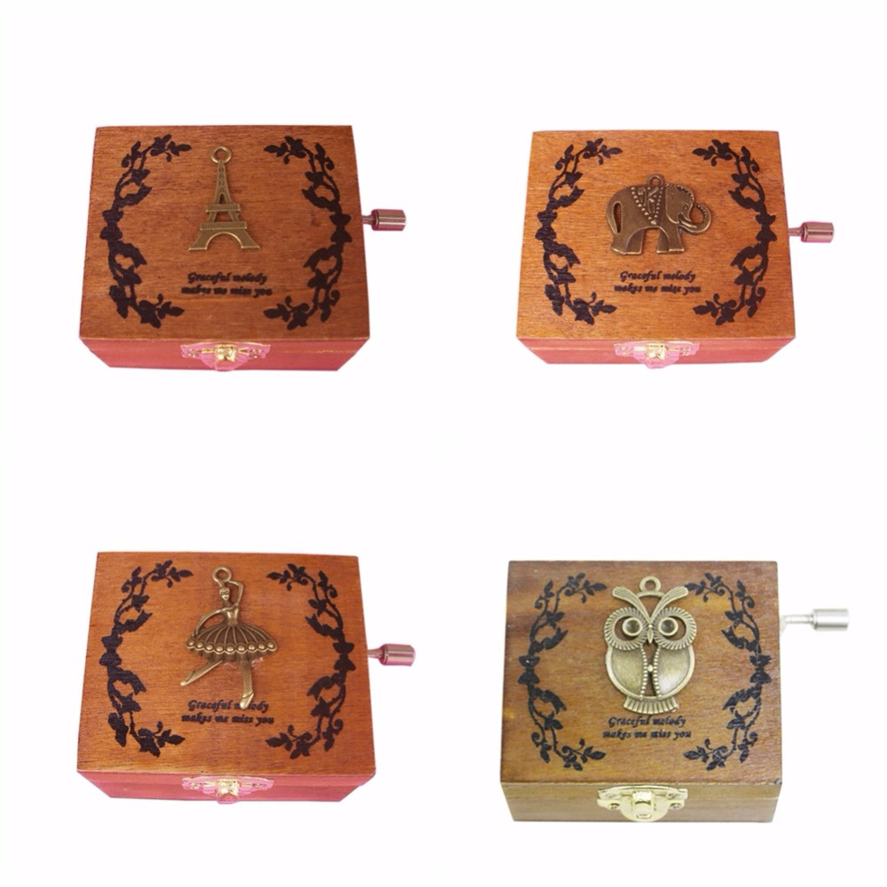 Four Songs Vintage Wood Music Box DIY Craft Four Songs Vintage Wood Music Box DIY Craft