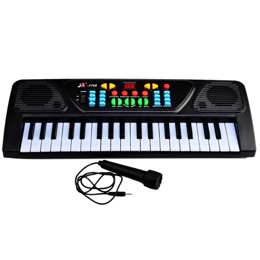 Electronic Organ Musical Keyboard Toy 37 Key Kids Piano with Microphone