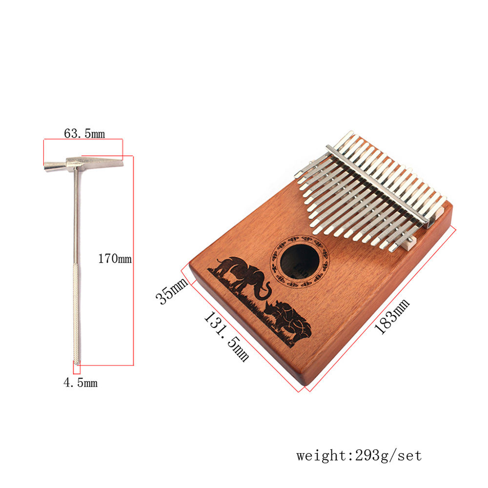 17 Key Mahogany Kalimba Finger Thumb Piano Mbira Gift Craft Brown 17 Key Mahogany Kalimba Finger Thumb Piano Mbira Gift Craft Brown