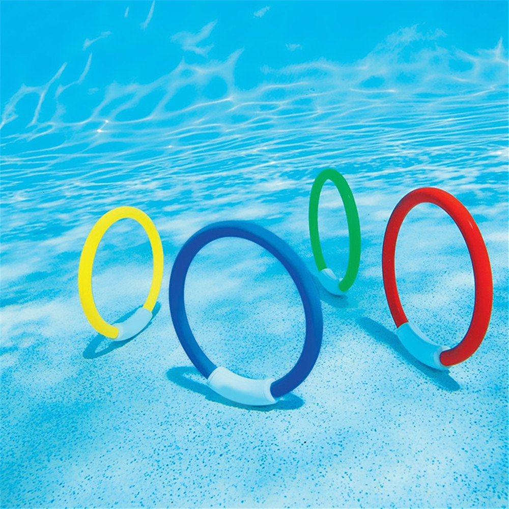 Swimming Pool Diving Toys Plastic Fun Ring 4PCS