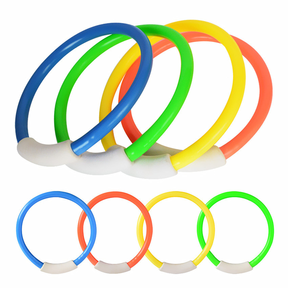 Swimming Pool Diving Toys Plastic Fun Ring 4PCS Swimming Pool Diving Toys Plastic Fun Ring 4PCS