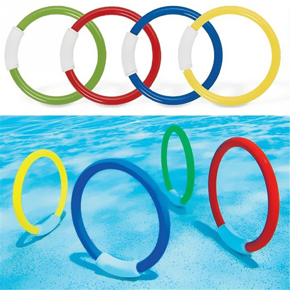 Swimming Pool Diving Toys Plastic Fun Ring 4PCS