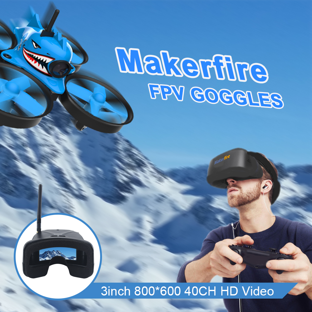 Makerfire 5.8G 40CH FPV Goggles 3 inch 800 x 600P Display Vedio Glass
