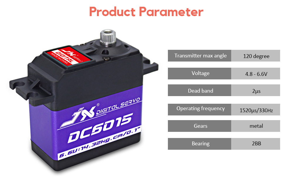 JX DC6015 Metal Gear High Torque Digital Servo for RC Model