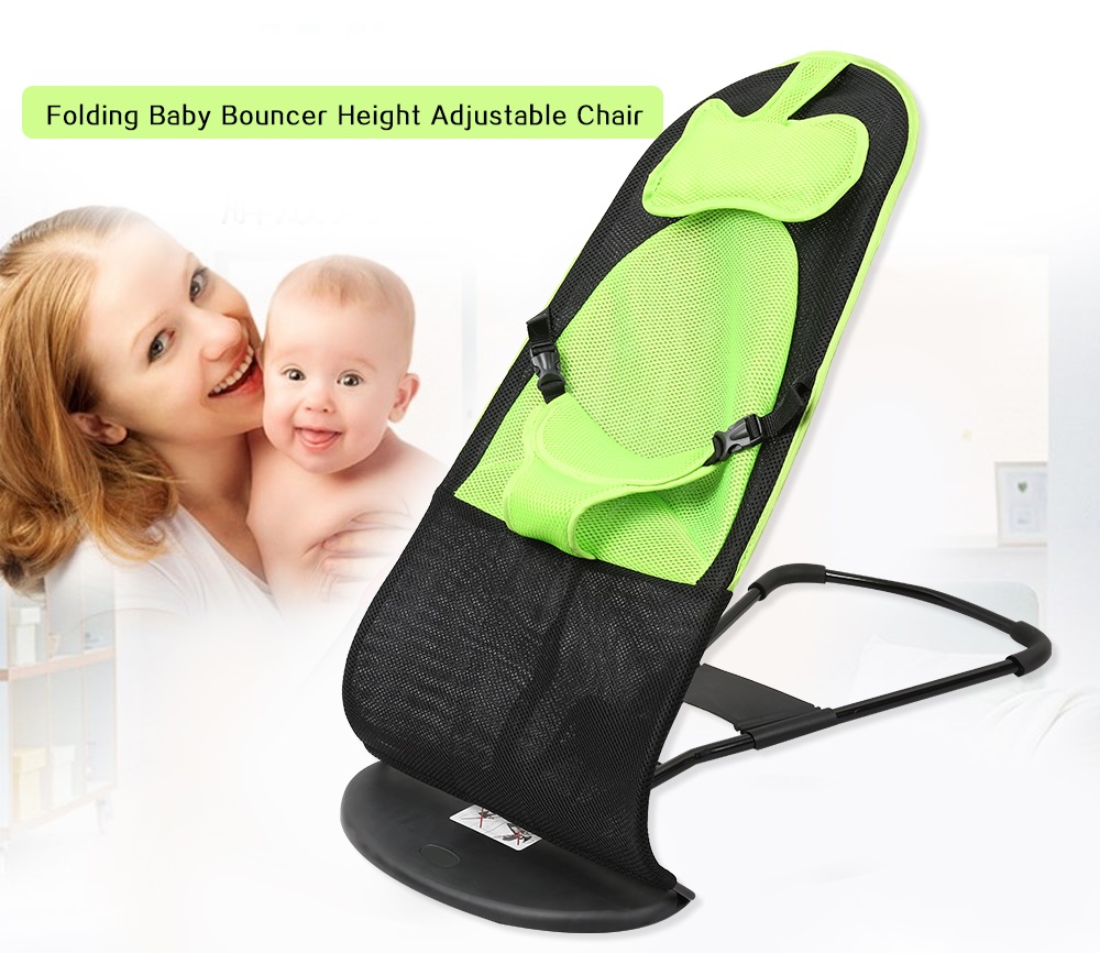 Folding Newborn Baby Bouncer Height Adjustable Rocking Chair Seat