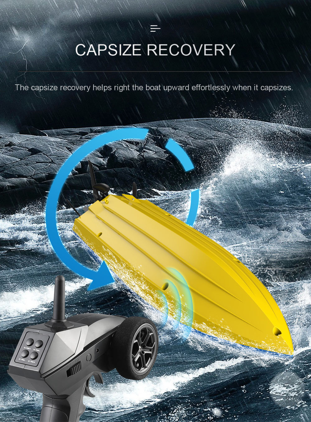JJRC S3 Waterproof Turnover Reset Water Cooling High Speed 25km/h RC Boat
