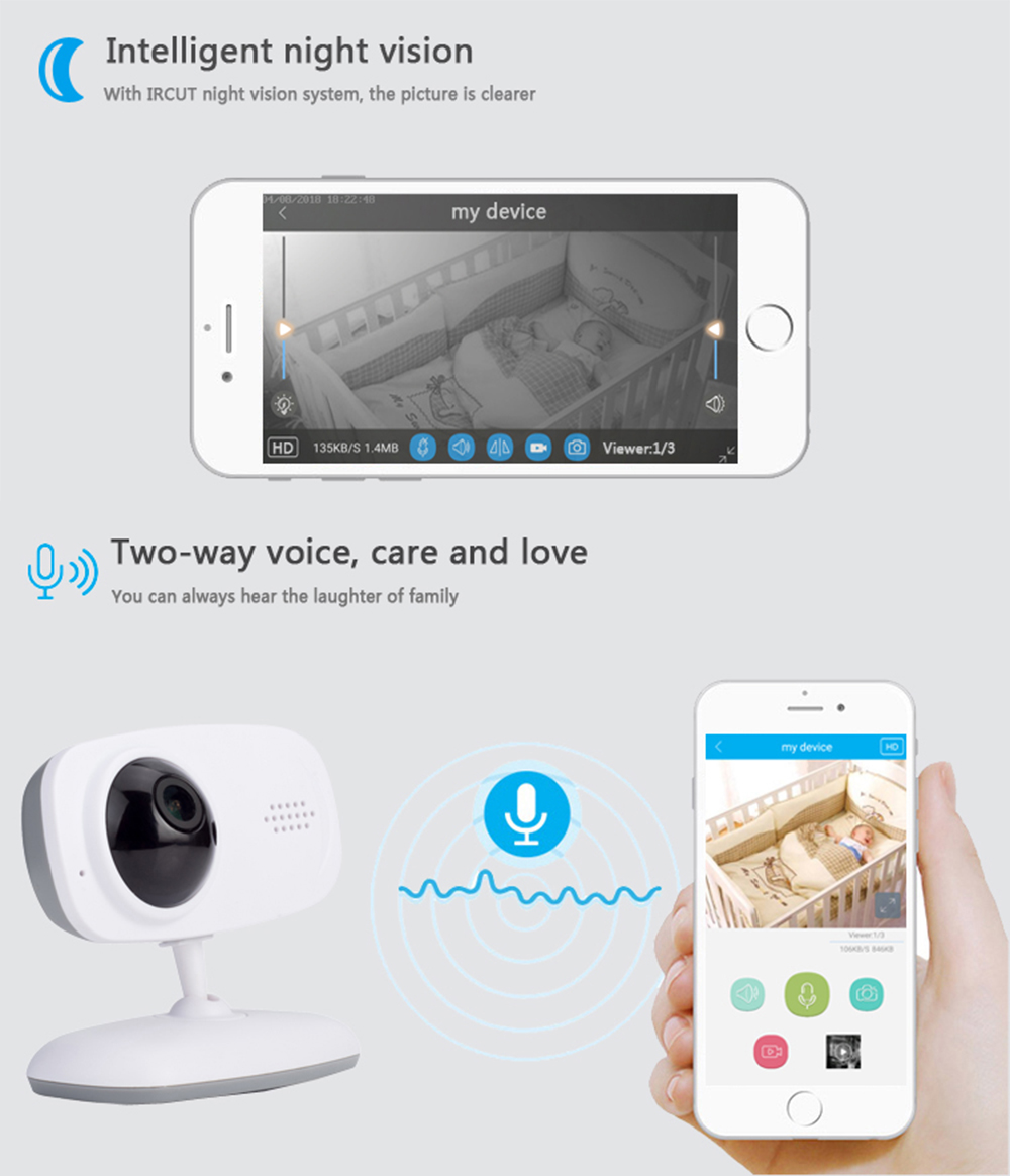 720P HD Wireless WIFI Camera Network Baby Care Support Voice Alarm Mobile Video 720P HD Wireless WIFI Camera Network Baby Care Support Voice Alarm Mobile Video