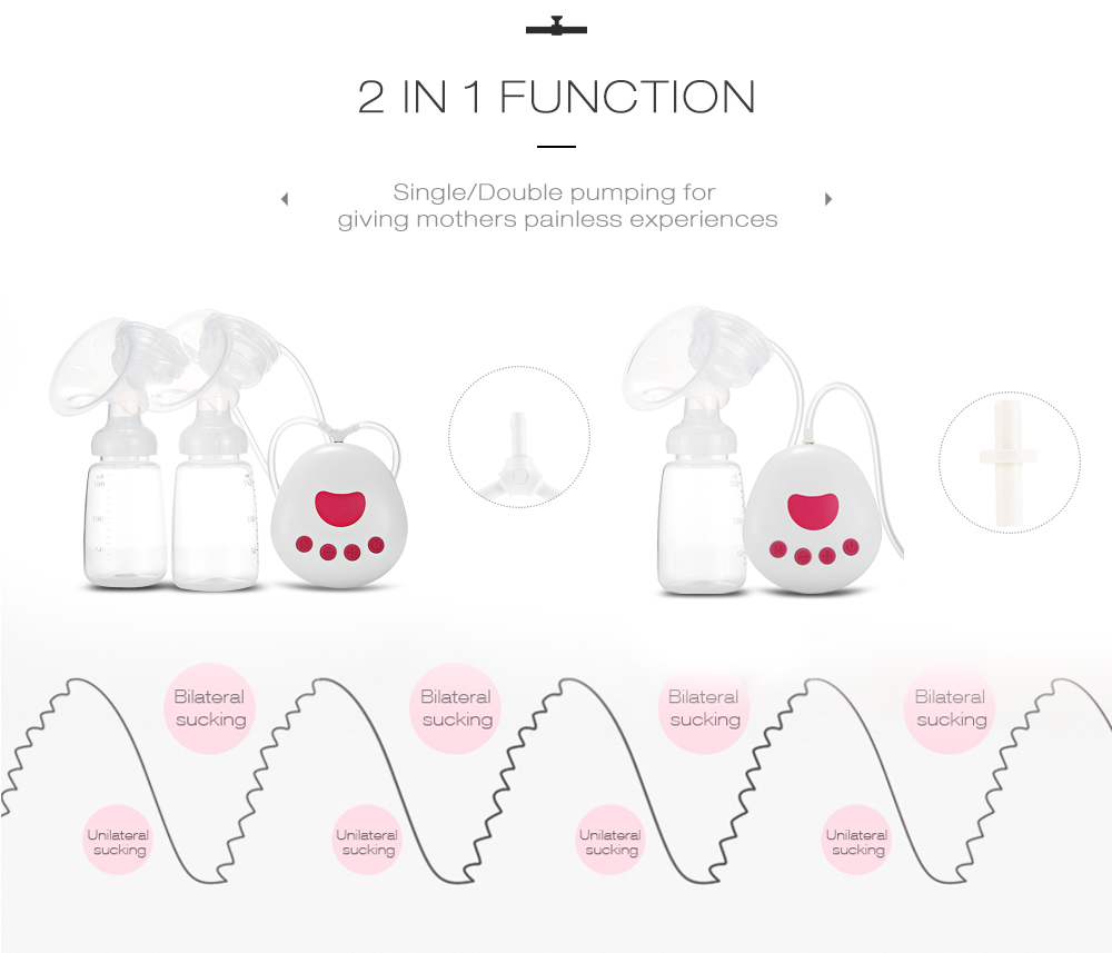 RealBubee RBX - 8025 - 2 Infant Breastfeeding Double USB Electric Breast Pumps