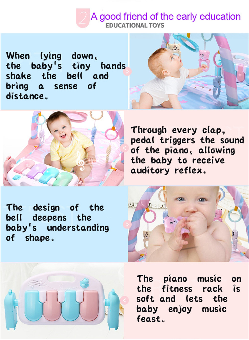 Baby Fitness Play Lay Mat Piano Rack Music Game Blanket Mirror Hanging Toy Baby Fitness Play Lay Mat Piano Rack Music Game Blanket Mirror Hanging Toy