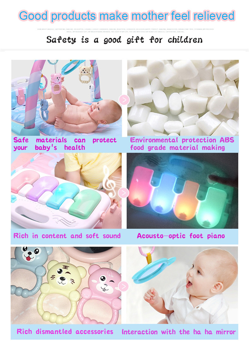 Baby Fitness Play Lay Mat Piano Rack Music Game Blanket Mirror Hanging Toy Baby Fitness Play Lay Mat Piano Rack Music Game Blanket Mirror Hanging Toy
