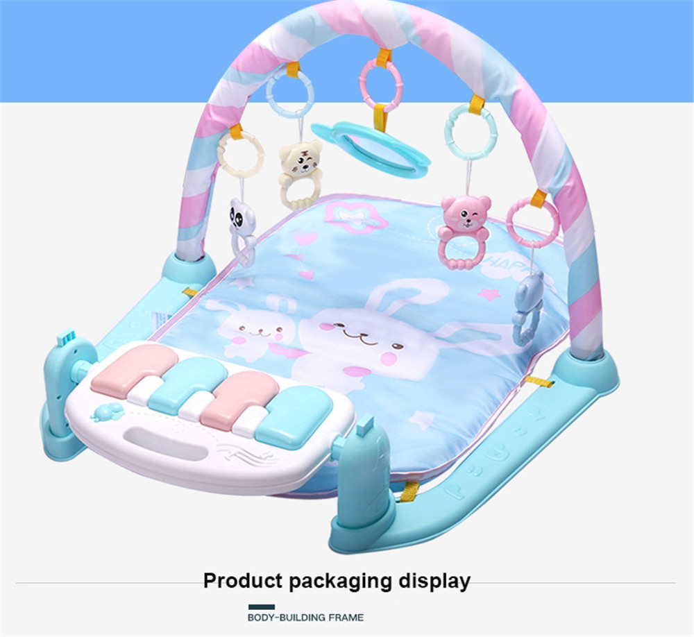 Baby Fitness Play Lay Mat Piano Rack Music Game Blanket Mirror Hanging Toy