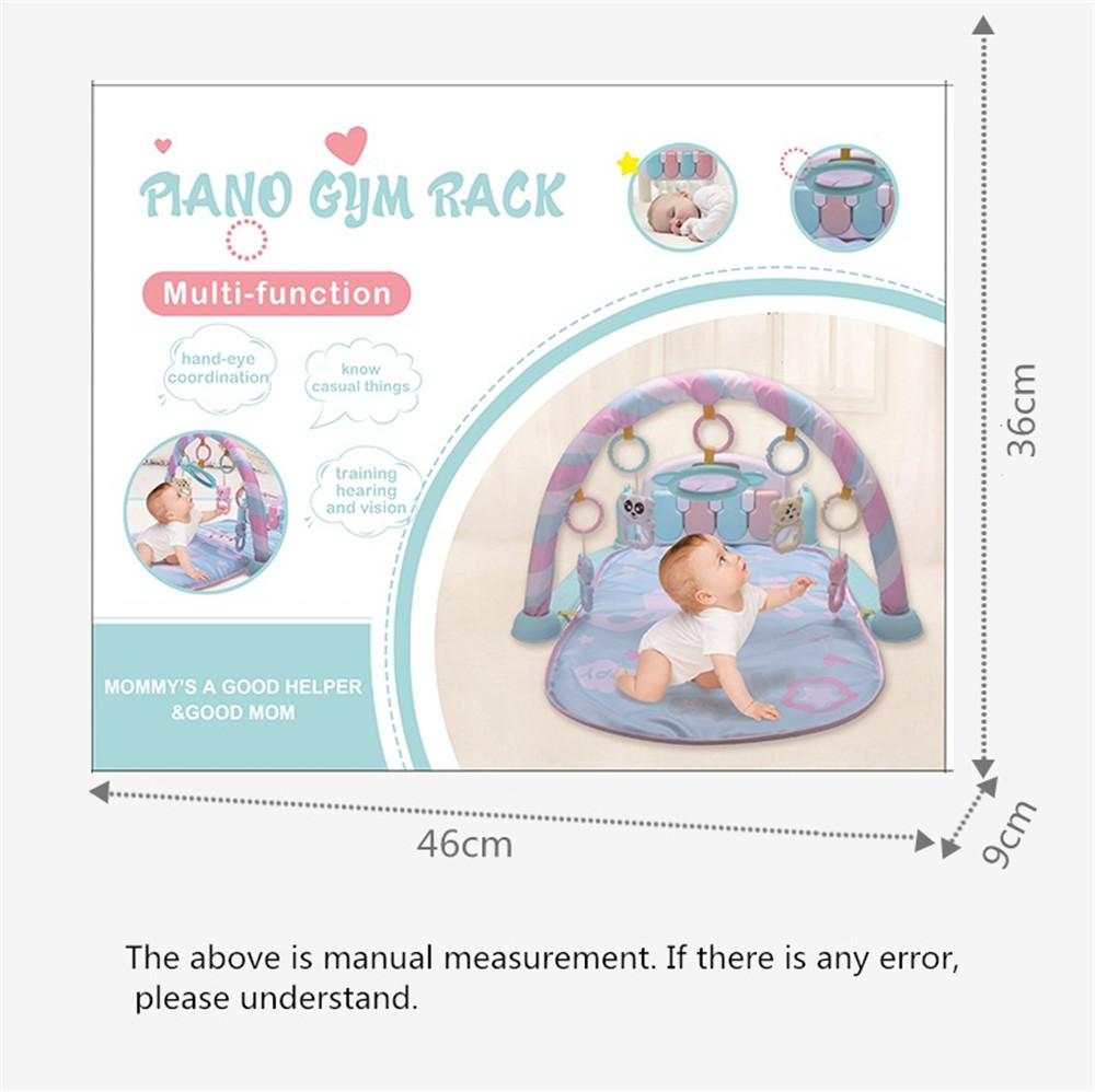 Baby Fitness Play Lay Mat Piano Rack Music Game Blanket Mirror Hanging Toy