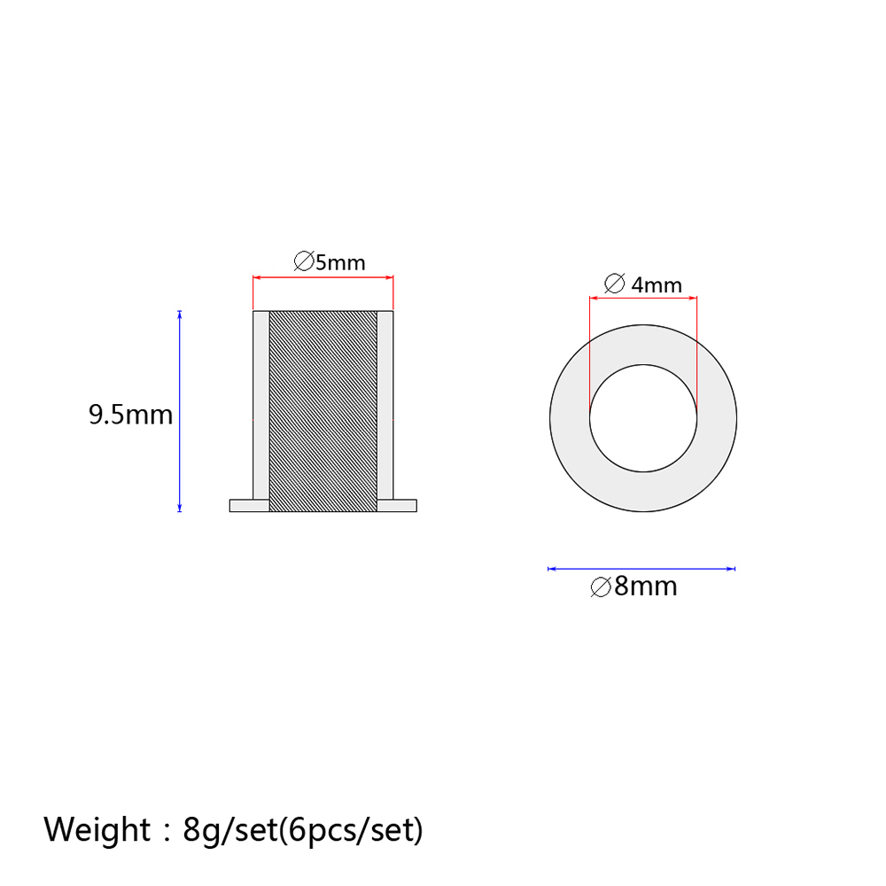 Guitar String Caps Mounting Buckle Through Body Ferrules Bushing 6PCS