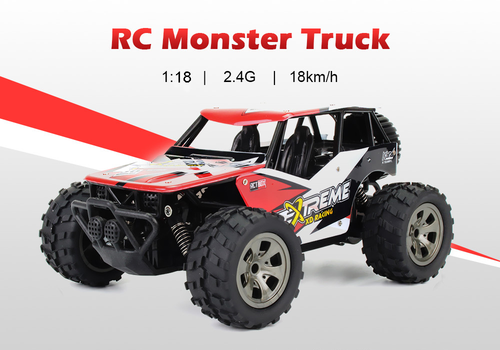 1812 - A 2.4G 1/18 18km/h RC Monster Truck Car RTR Toy Gift