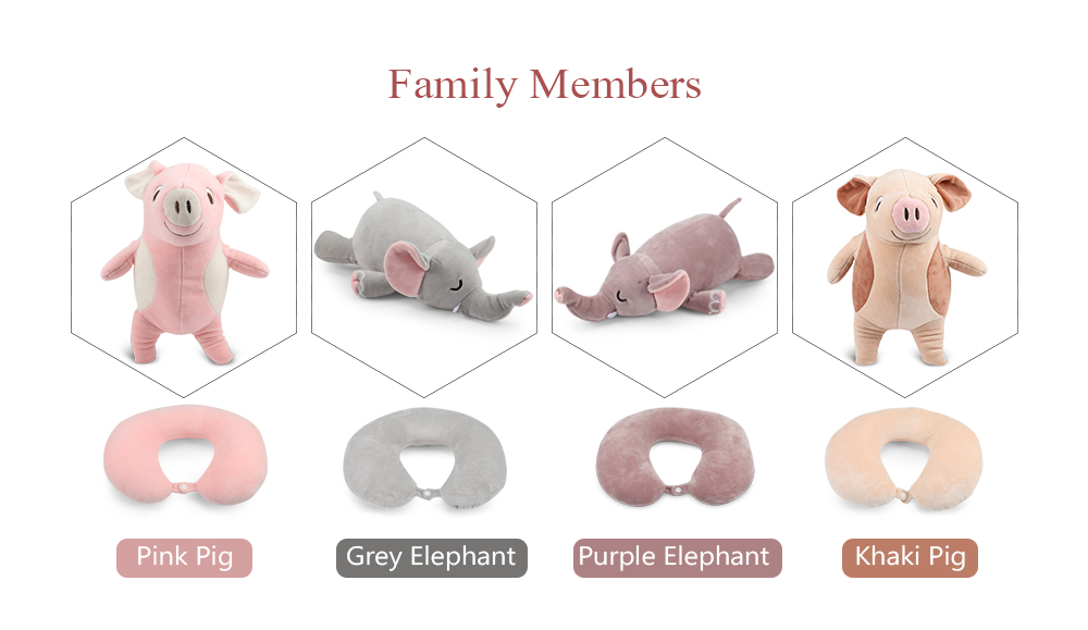 Plush Doll Soft Toy Pig Elephant Cushion Transformed U Type Pillow Gifts Plush Doll Soft Toy Pig Elephant Cushion Transformed U Type Pillow Gifts