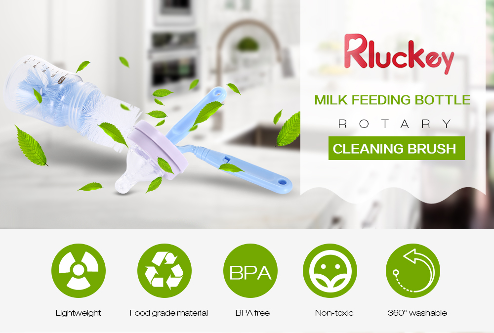 Rluckey Multipurpose Milk Feeding Bottle Rotary Cleaning Brush Washable Set