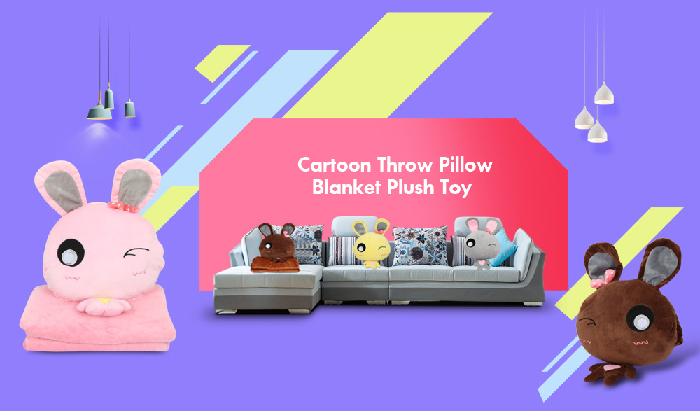 Cartoon Throw Pillow Blanket Set Plush Stuffed Toy for Home Travel Cartoon Throw Pillow Blanket Set Plush Stuffed Toy for Home Travel