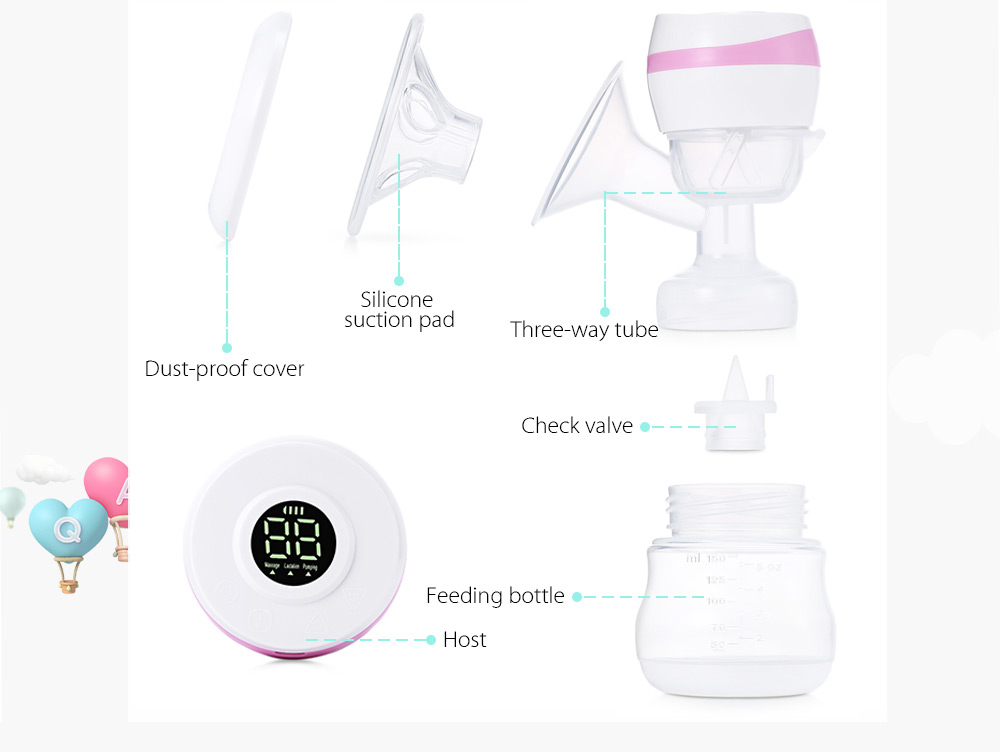 ZIMEITU RH318 Integrated Intelligent Electric Breast Pump for Baby Breastfeeding