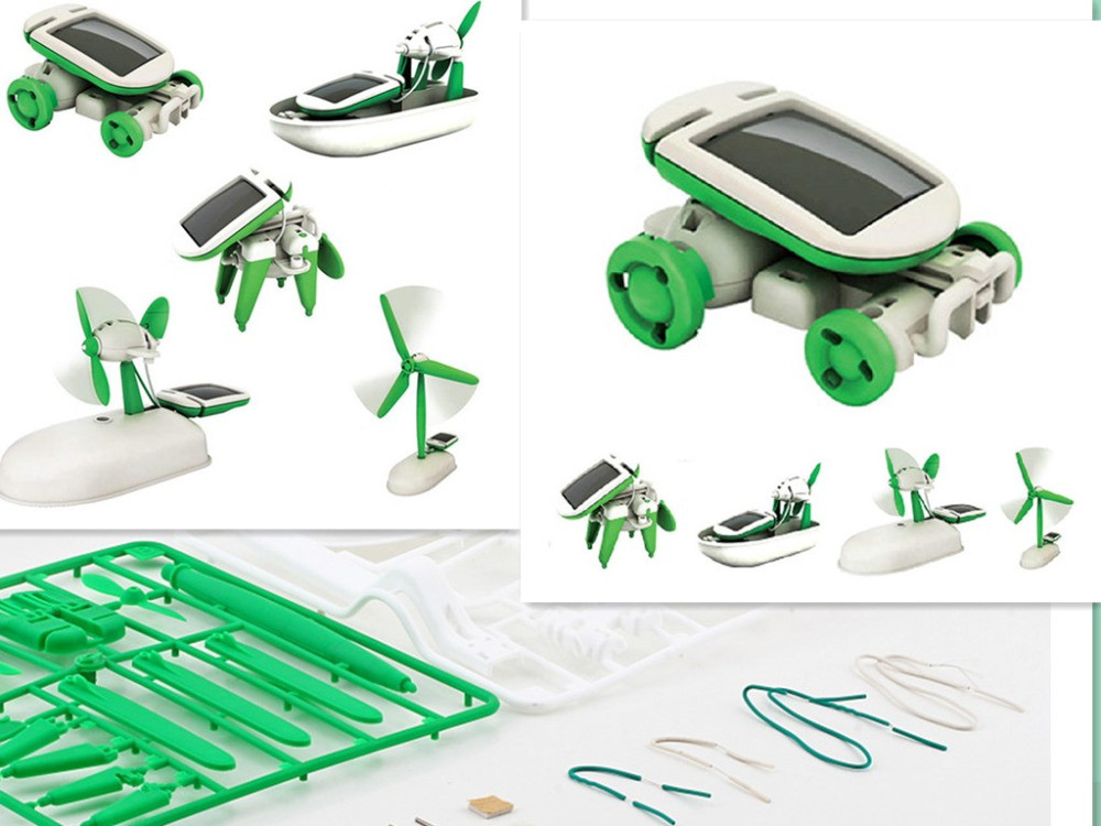 6 in 1 Solar Power DIY Toy Robots Helicopter Plane Educational Children Gift 6 in 1 Solar Power DIY Toy Robots Helicopter Plane Educational Children Gift