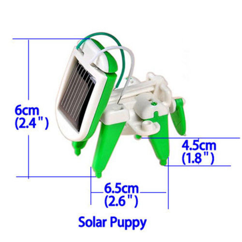 6 in 1 Solar Power DIY Toy Robots Helicopter Plane Educational Children Gift