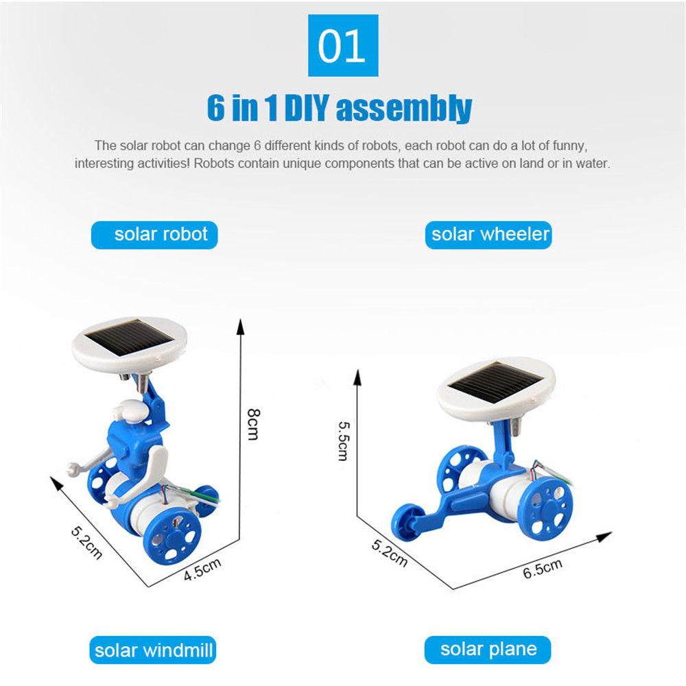6 in 1 Solar Toy Educational DIY Robot Creative Gifts for children 6 in 1 Solar Toy Educational DIY Robot Creative Gifts for children