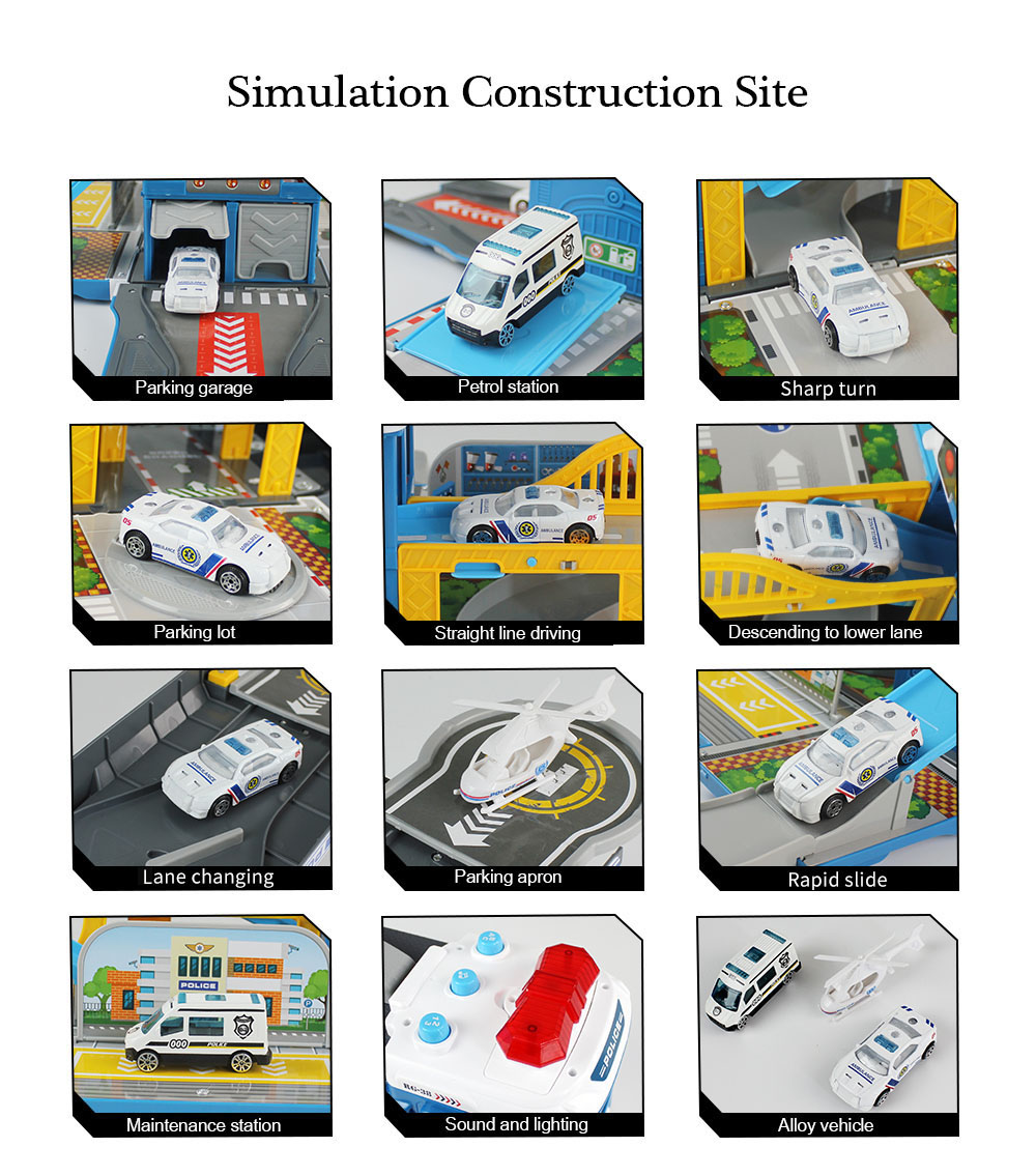 WinTek E5018 Assembled Police Station Alloy Vehicles Construction Set Toy