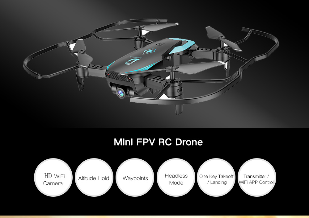 X12 WiFi FPV RC Drone Altitude Hold Wide-angle Lens Waypoints Follow Headless Mode One Key Return / Takeoff / Landing