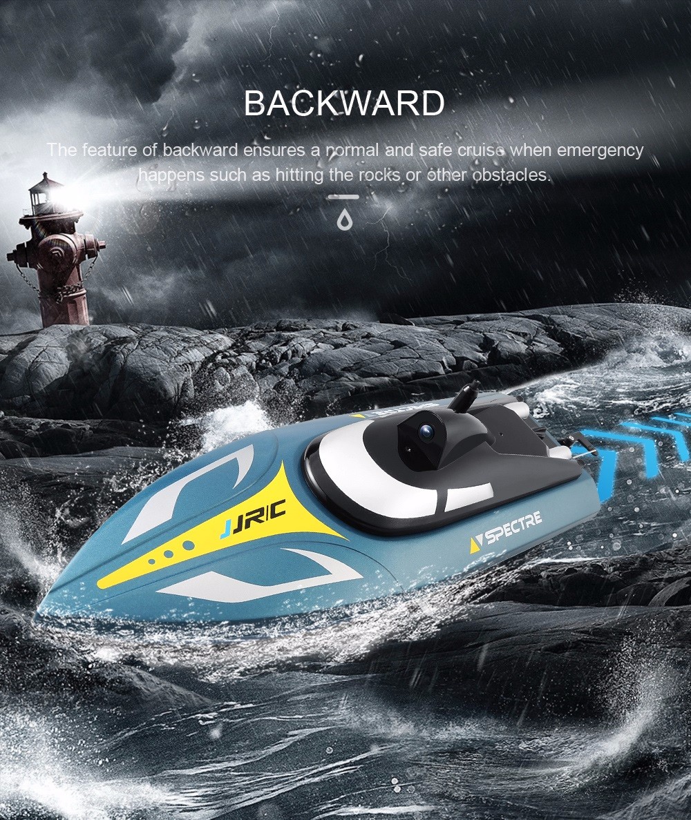 JJRC S4 Spectre Waterproof WiFi FPV RC Boat Support VR 720P HD Camera 20 - 25km/h Capsize Recovery
