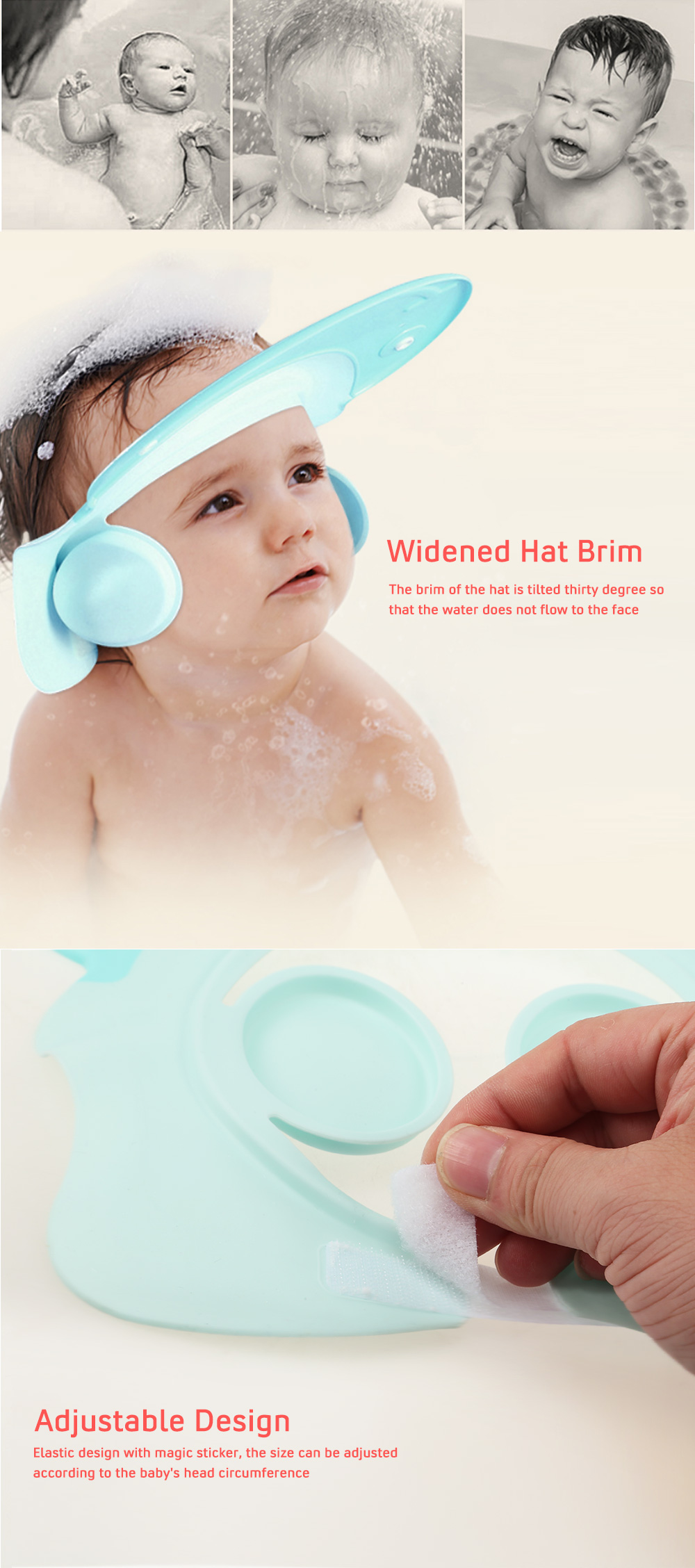 Baby Children Bathing Shower Cap Shampooing Ear Protection Hat