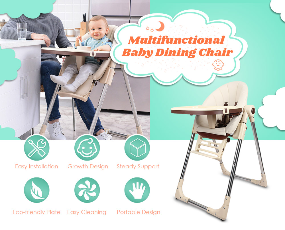 Multifunctional Portable Baby Folding Dining Chair Kids Booster Seat
