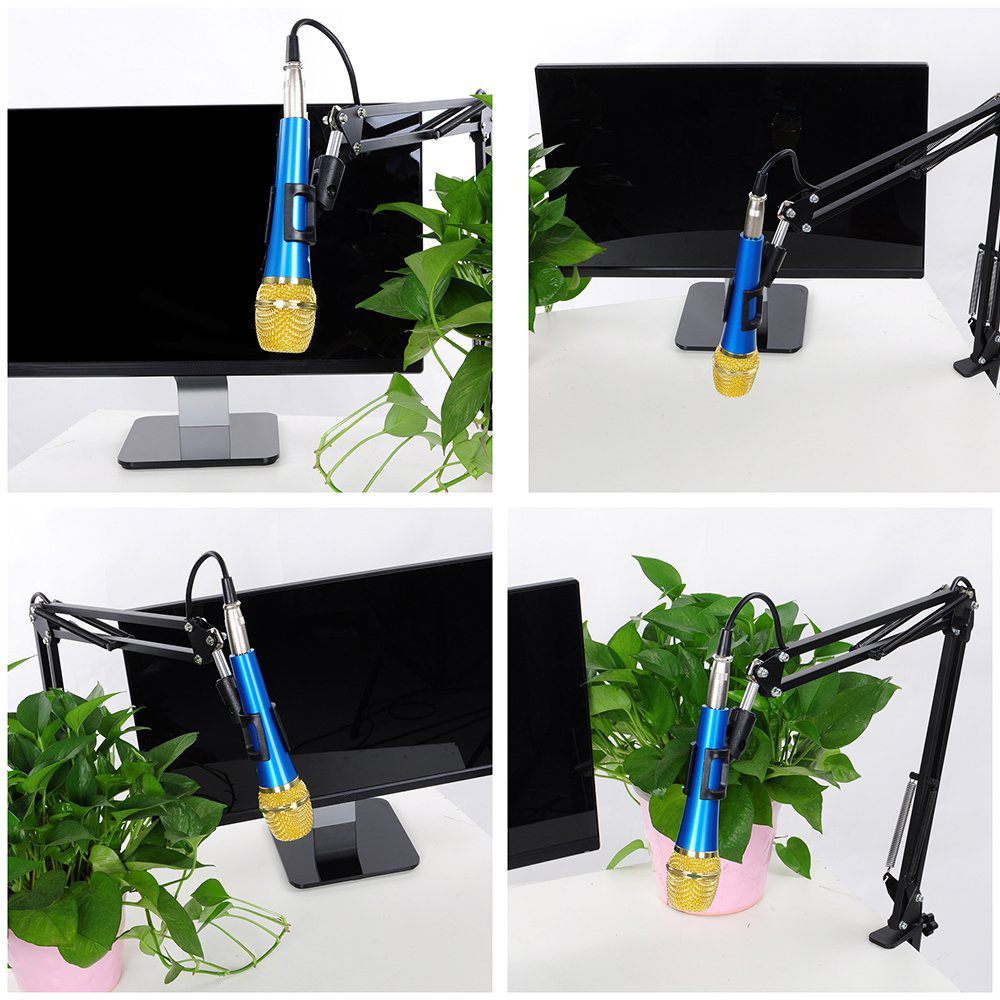 Professional Studio Adjustable Boom Microphone Holder Steel Scissor Arm Stand