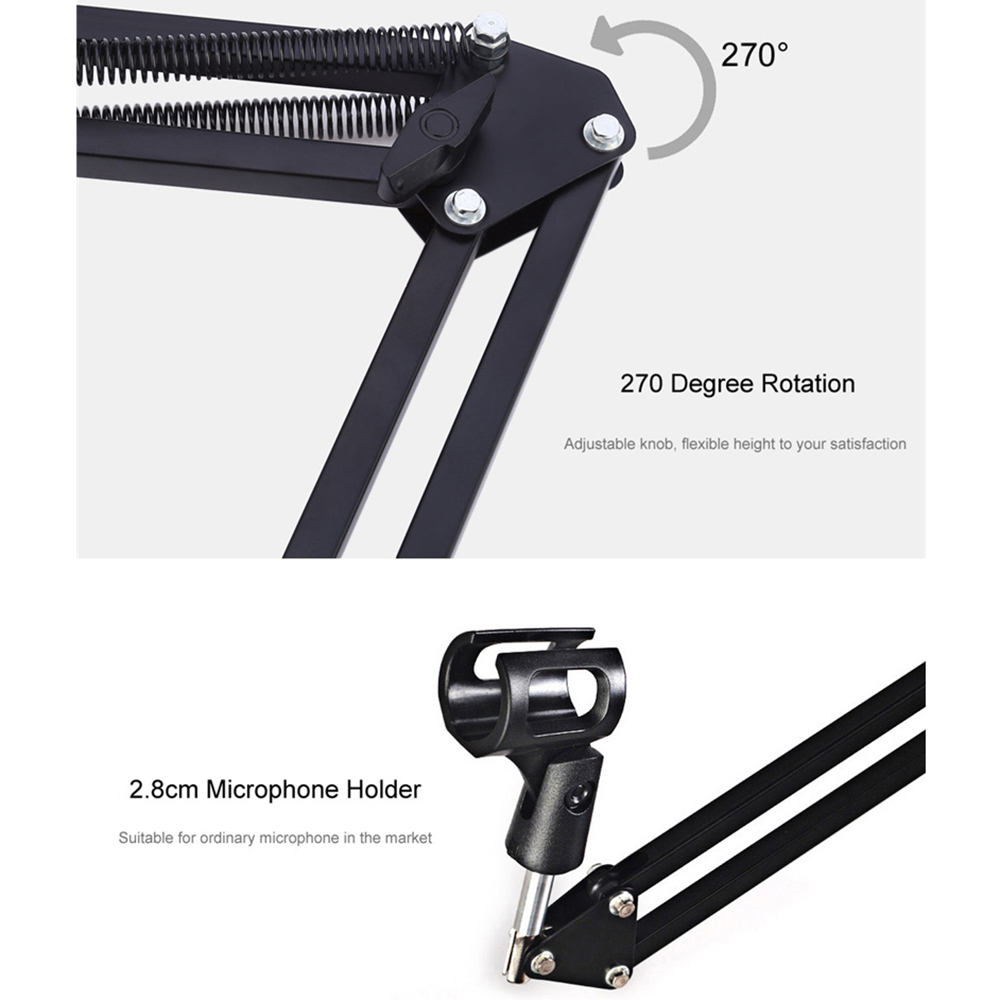 Professional Studio Adjustable Boom Microphone Holder Steel Scissor Arm Stand Professional Studio Adjustable Boom Microphone Holder Steel Scissor Arm Stand