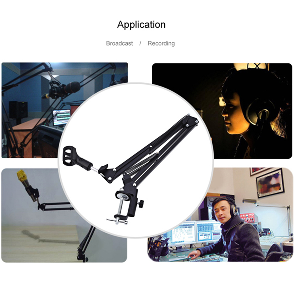 Professional Studio Adjustable Boom Microphone Holder Steel Scissor Arm Stand