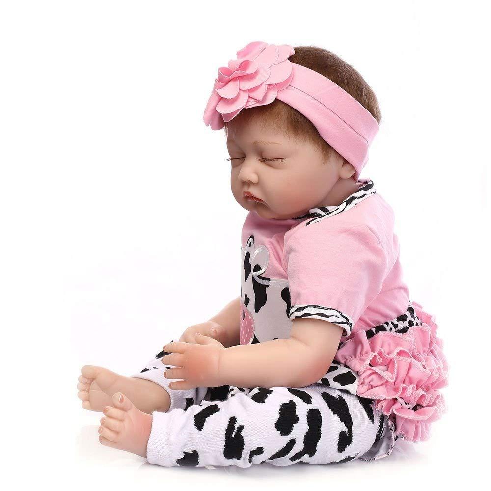 22in Reborn HandmadeBaby Doll Girl Newborn Lifelike Soft Silicone Vinyl Sleeping