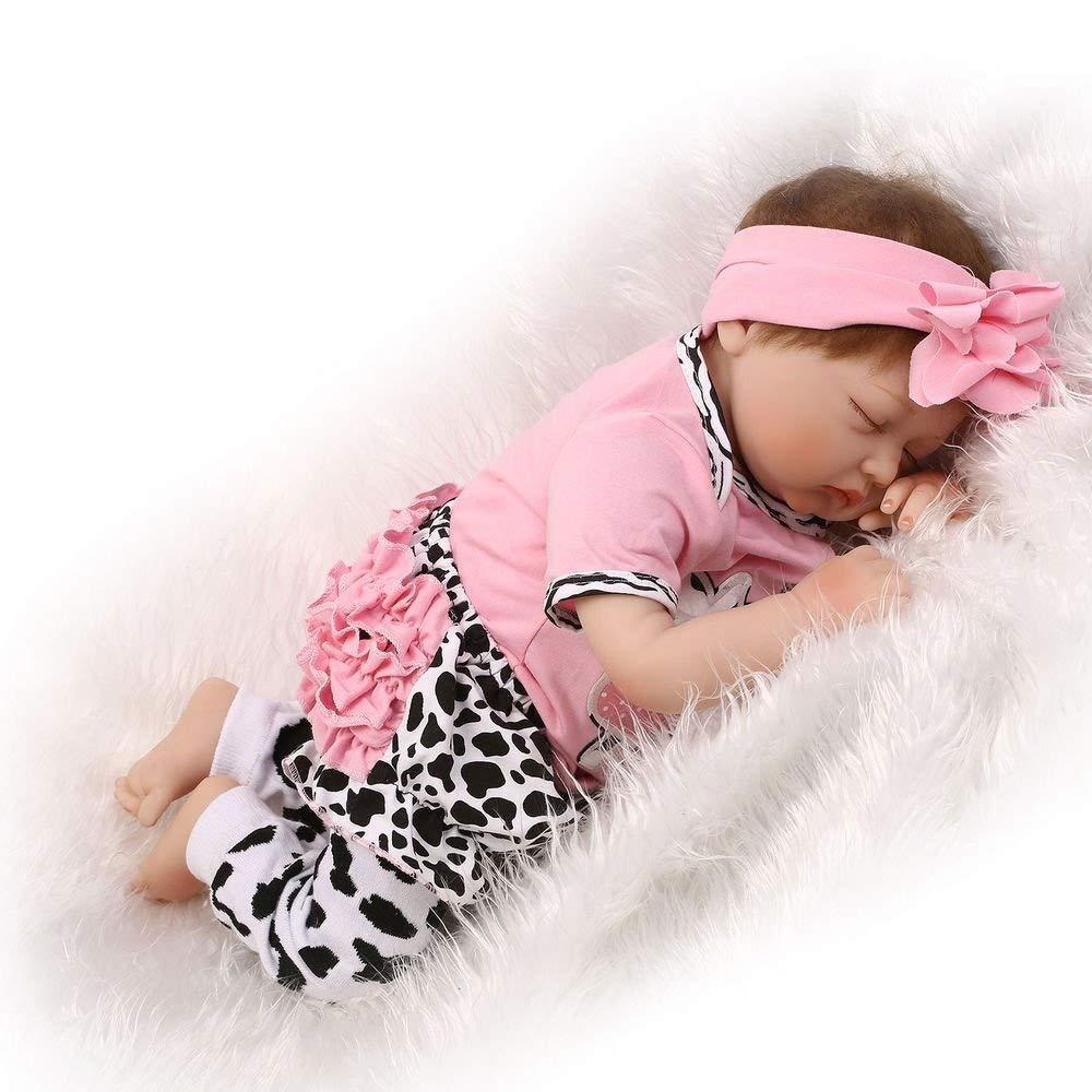 22in Reborn HandmadeBaby Doll Girl Newborn Lifelike Soft Silicone Vinyl Sleeping