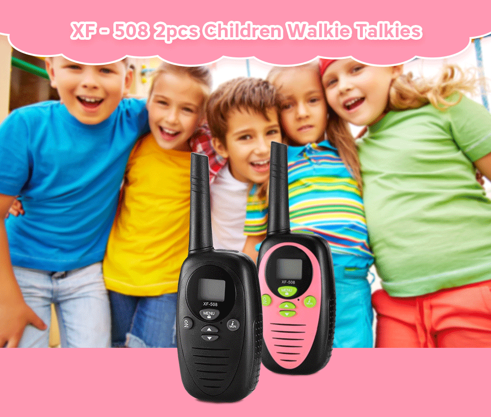 XF - 508 2pcs Children Walkie Talkies 2-way Radio 8 Channels 3KM Range Belt Clip XF - 508 2pcs Children Walkie Talkies 2-way Radio 8 Channels 3KM Range Belt Clip