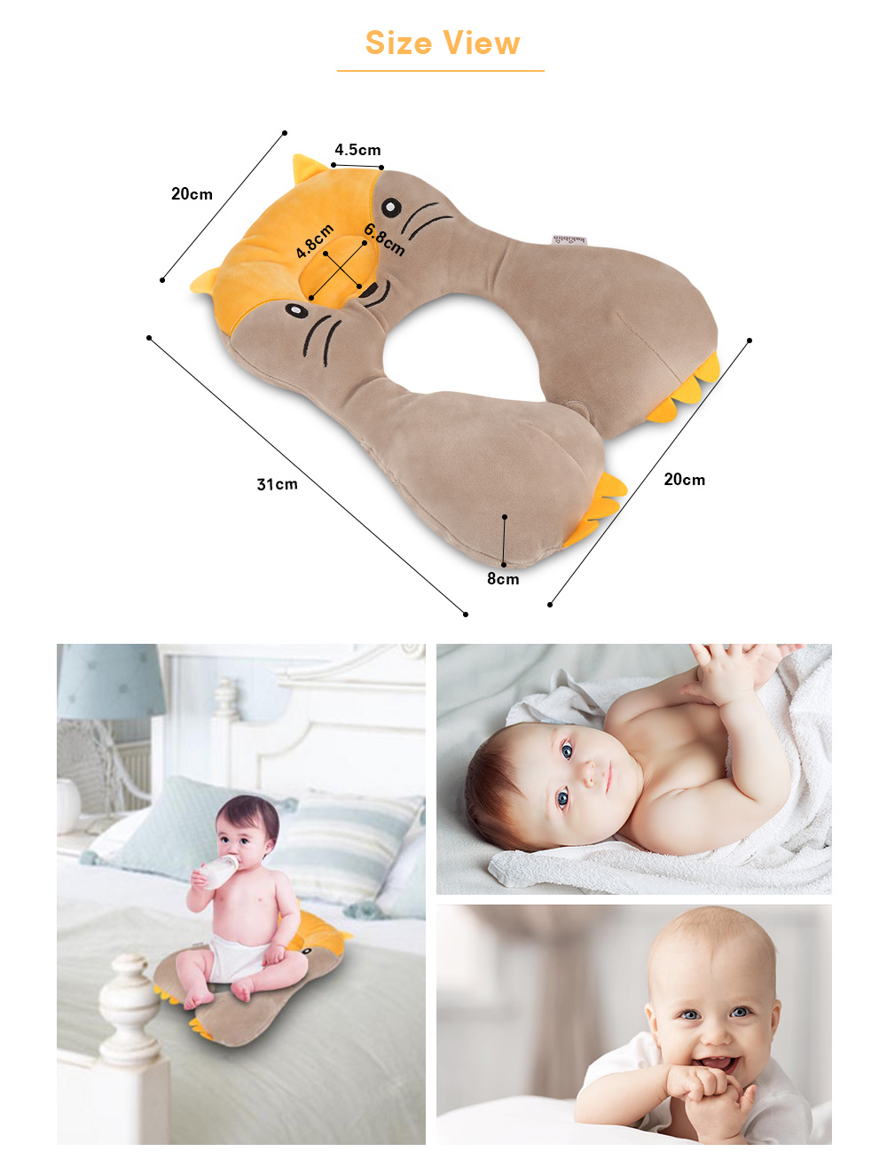 Cartoon Animal Baby Pillow Sleeping Headrest Neck Protection U-shaped Cushion