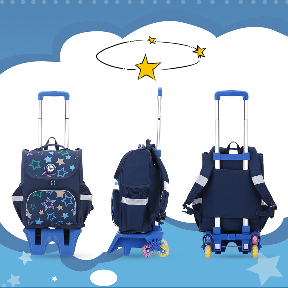 OIWAS Child Wheeled Backpack Waterproof Rolling School Pack Travel Suitcase