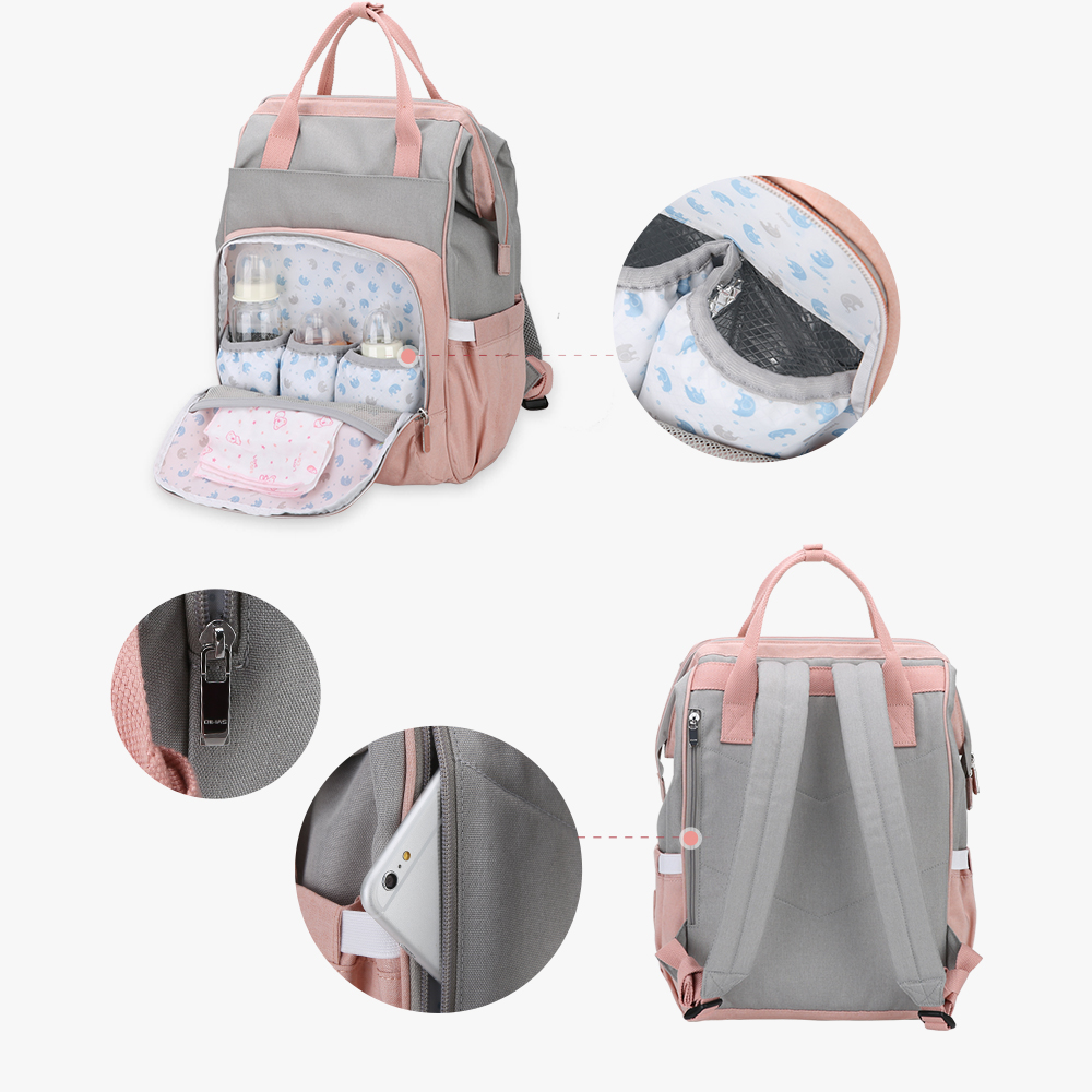 Oiwas Mommy Backpack 18.3L Large Capacity Waterproof Diaper Nappy Bag Handbag