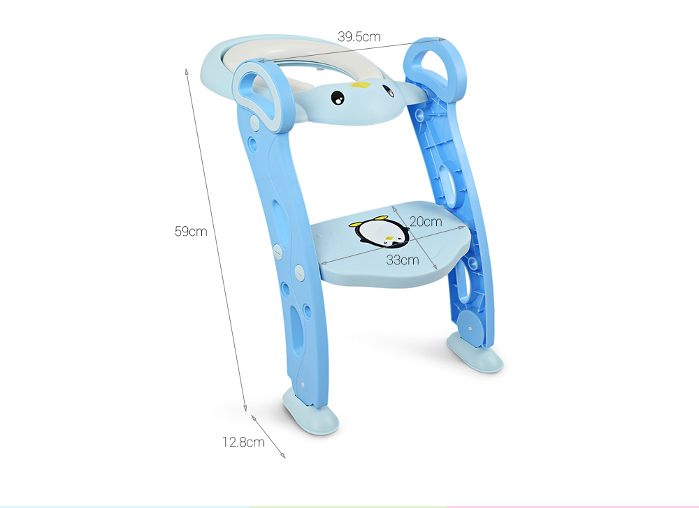 Baby Toddler Potty Training Seat with Non-slip Toilet Ladder Adjustable PP