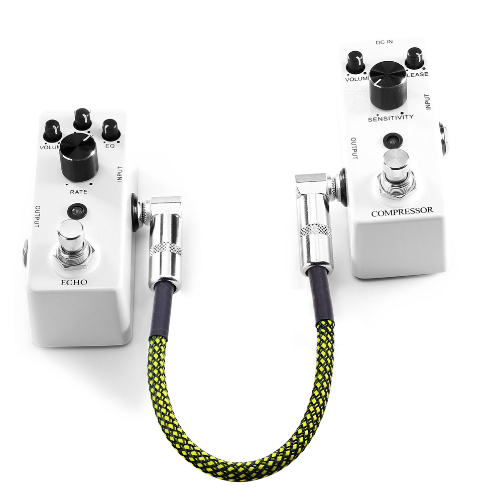 Guitar Patch Cables Right Angle 15CM 1/4 Instrument for Effect Pedals Guitar Patch Cables Right Angle 15CM 1/4 Instrument for Effect Pedals