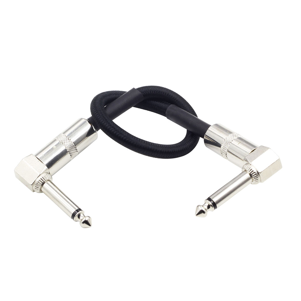 Guitar Patch Cables Right Angle 15cm Instrument for Effect Pedals 3-PACK