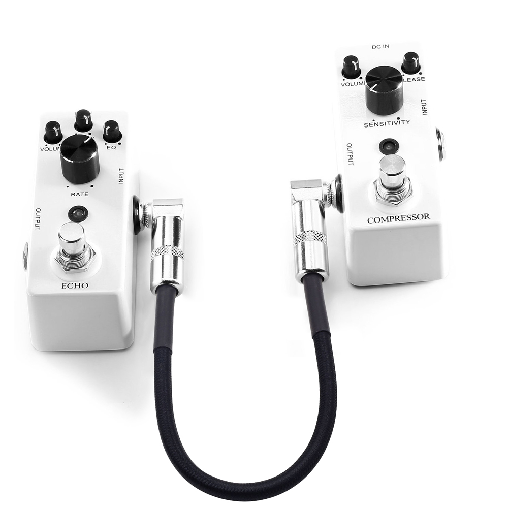 Guitar Patch Cables Right Angle 15cm Instrument for Effect Pedals 3-PACK Guitar Patch Cables Right Angle 15cm Instrument for Effect Pedals 3-PACK