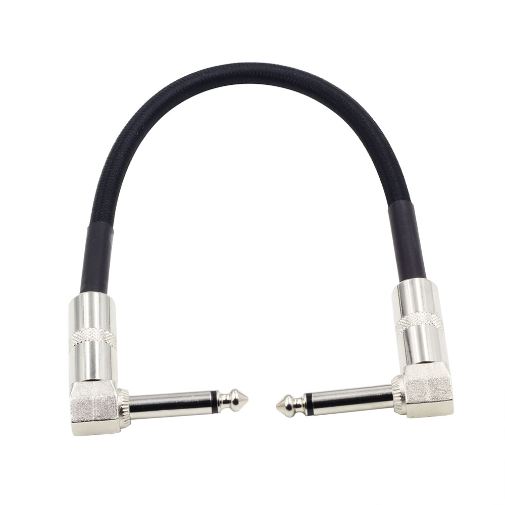 Guitar Patch Cables Right Angle 15cm Instrument for Effect Pedals 3-PACK